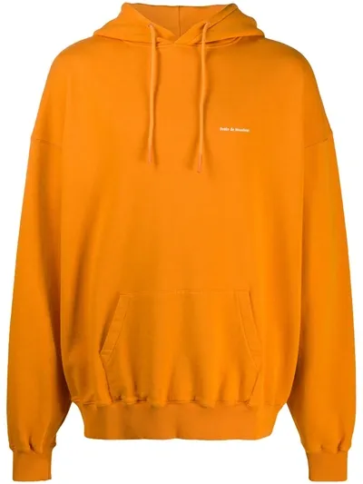 Drôle De Monsieur Logo Print Hoodie In Orange