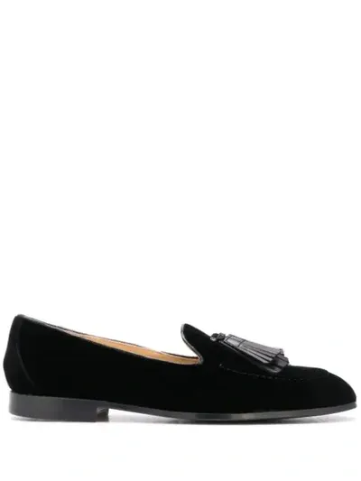 Doucal's Fringe Trim Loafers In Black