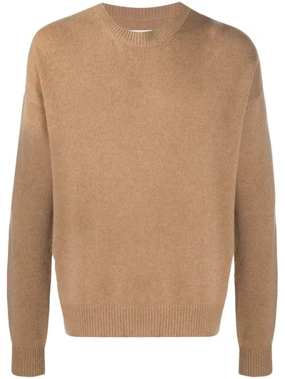 Jil Sander Cashmere Crew Neck Jumper In Neutrals