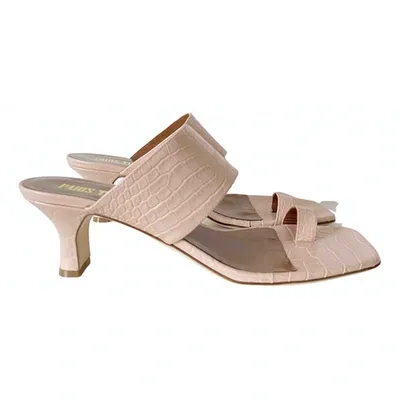 Pre-owned Paris Texas Leather Mules In Pink