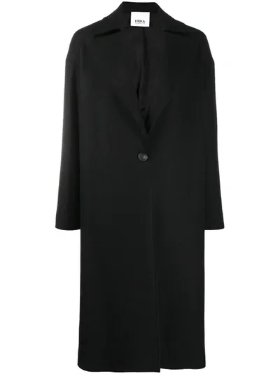 Erika Cavallini Umberto Double Breasted Coat In Black