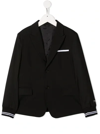 Neil Barrett Teen Blazer With Elasticated Cuffs In Black