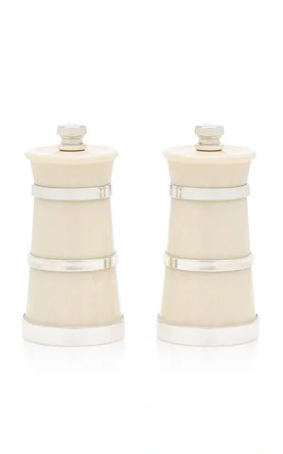 Moda Domus Ivory Silver Salt And Pepper Grinder Set