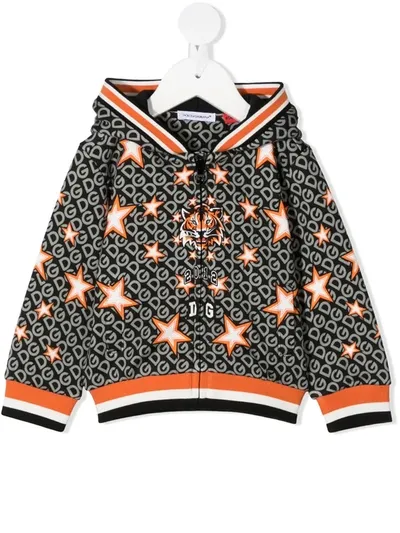 Dolce & Gabbana Babies' Dg Star-print Hoodie In Black