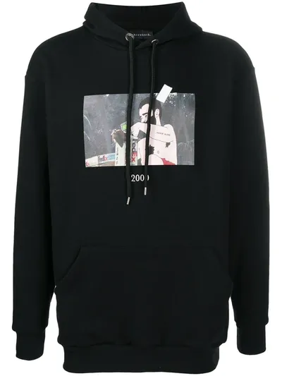 Throwback Graphic Print Hoodie In Black