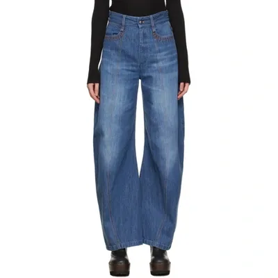 Chloé Chloe Blue Organic Cotton Wide Jeans