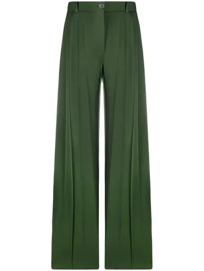 Peter Do Wide Leg High-waisted Trousers In Green