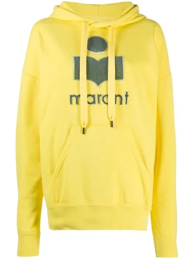 Isabel Marant Étoile Mansel Logo Cotton-blend Hoodie In Yellow