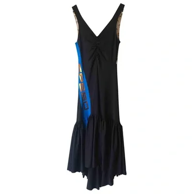 Pre-owned Marine Serre Mid-length Dress In Black