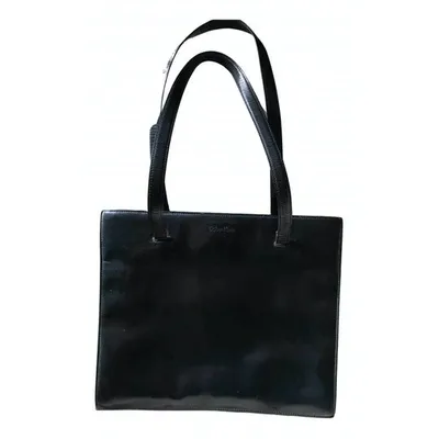 Pre-owned Calvin Klein Leather Handbag In Black