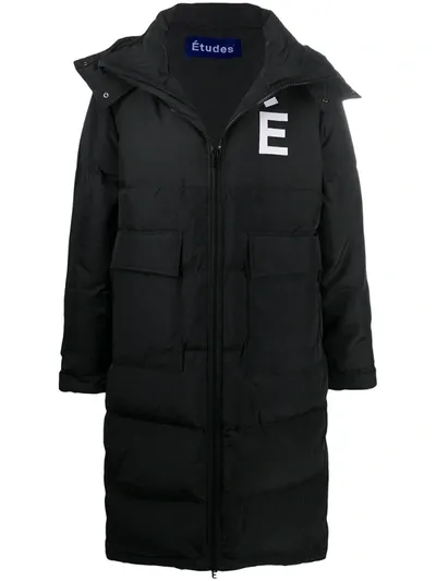 Etudes Studio Quilted Puffer Coat In Black