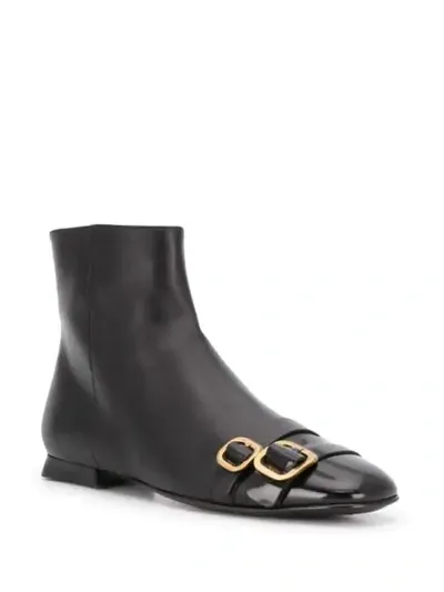 Tod's Buckled Toe Ankle Boots In Black