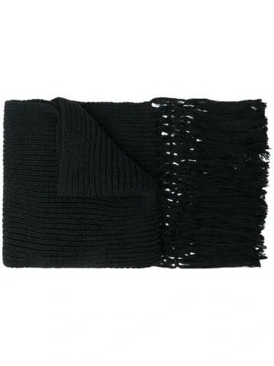 Saint Laurent Monogram Jacquard Scarf In Black