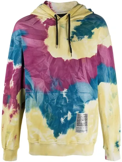 Mauna Kea Tie-dye Print Long Sleeve Hoodie In Yellow