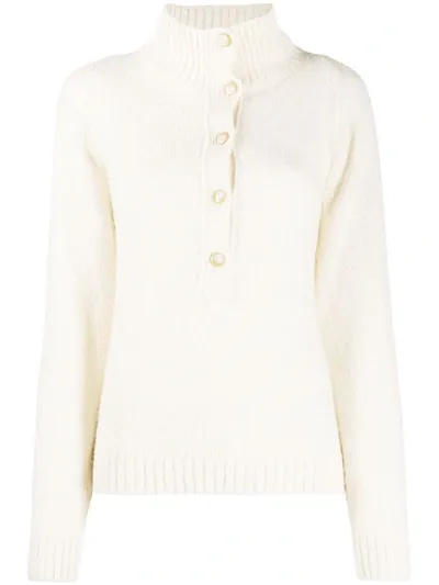 Masscob Button Down Collar Jumper In White