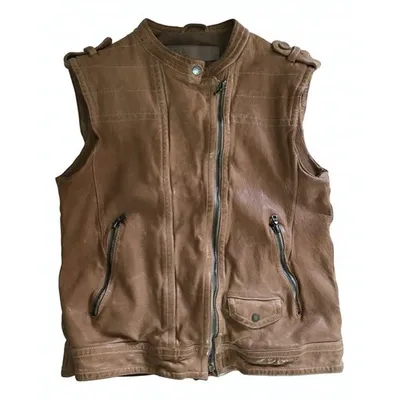 Pre-owned Neil Barrett Leather Biker Jacket In Camel