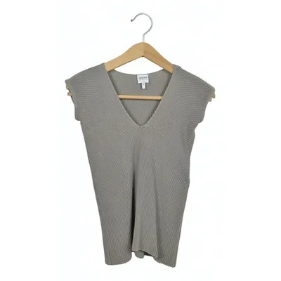 Pre-owned Armani Collezioni Grey Cotton Top