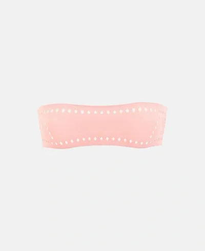 Stella Mccartney Perforated Jersey Bandeau Bra In Pink