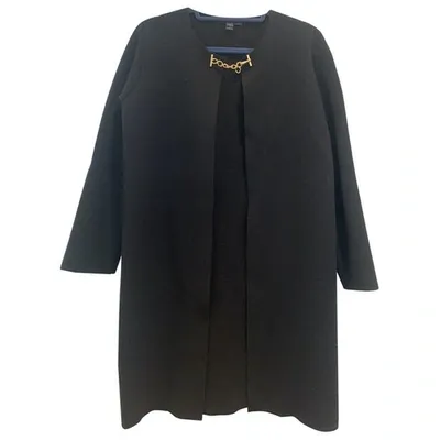 Pre-owned Burberry Wool Coat In Black