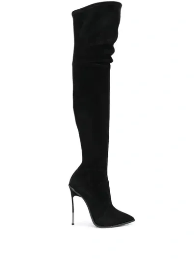 Casadei Stiletto Thigh-high Boots In Black