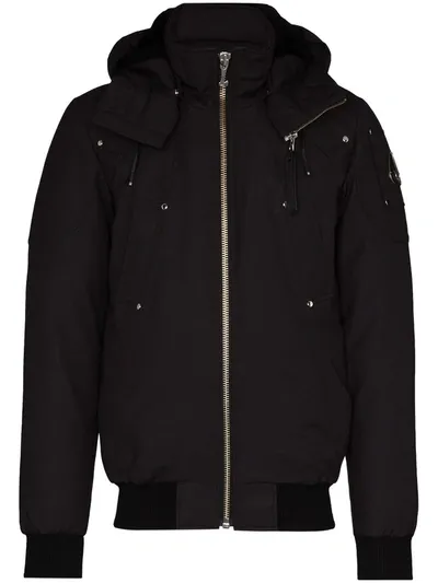 Moose Knuckles Biencourt Padded Bomber Jacket In Schwarz