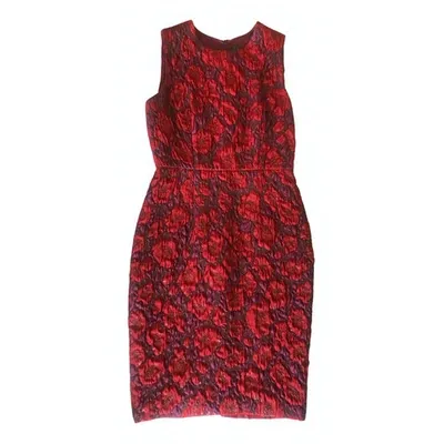 Pre-owned Max Mara Silk Mid-length Dress In Burgundy