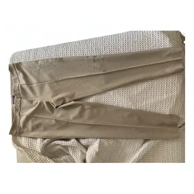 Pre-owned Tommy Hilfiger Straight Pants In Beige