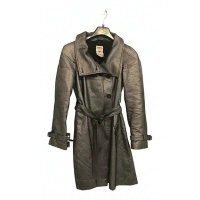 Pre-owned Armani Collezioni Coat In Silver