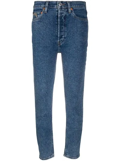 Re/done Wonder Women Ankle Crop Jeans In Blue