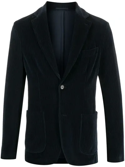 Seventy Corduroy Single-breasted Blazer In Blue