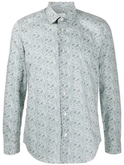 Paul Smith Liberty Floral Cotton Shirt In Blue