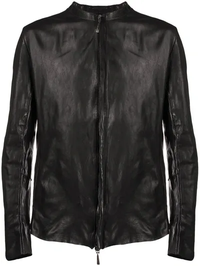 Masnada Creased-effect Zipped Jacket In Black