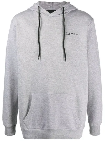 John Richmond Logo Printed Hoodie In Grey