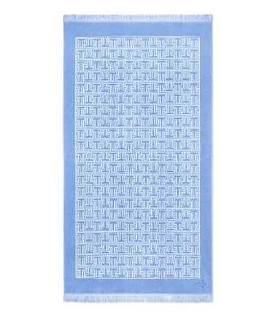 Tory Burch T-tile Beach Towel In Blue Bird