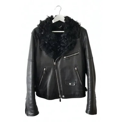 Pre-owned Burberry Black Shearling Jacket