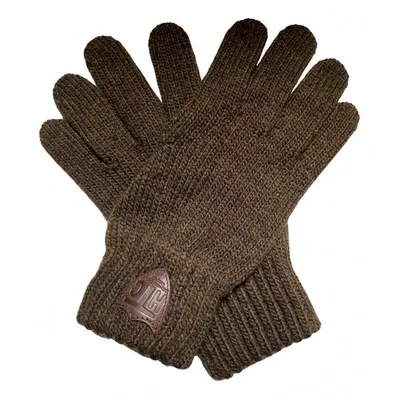 Pre-owned Htc Wool Gloves In Brown