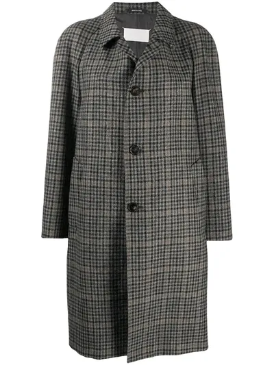 Maison Margiela Checked Single-breasted Coat In Grey