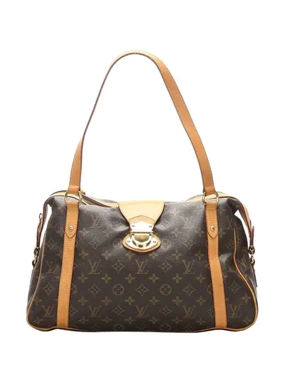 Pre-owned Louis Vuitton 2009  Monogram Stresa Pm Shoulda Bag In Brown