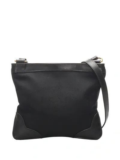 Pre-owned Prada Tonal Logo Crossbody Bag In Black