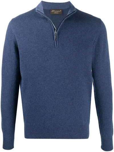 Doriani Cashmere Half-zip Cashmere Jumper In Blue