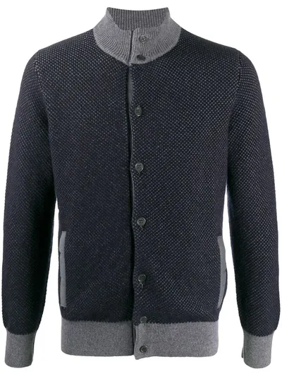 Doriani Cashmere Colour-block Cashmere Cardigan In Blue