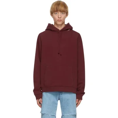 Raf Simons Nevada Graphic Distressed Cotton Hoodie In 00051 Burgu