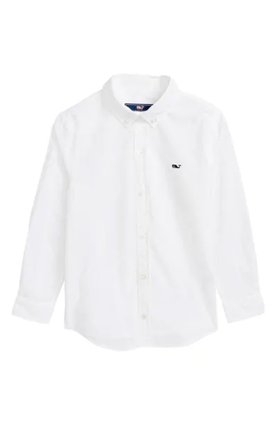 Vineyard Vines Boys' Cotton Oxford Whale Shirt - Little Kid, Big Kid In White Cap