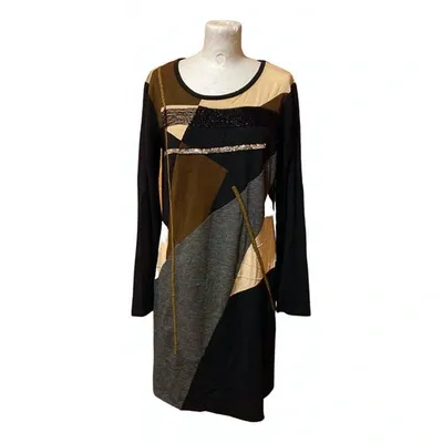 Pre-owned Dkny Wool Mid-length Dress In Multicolour