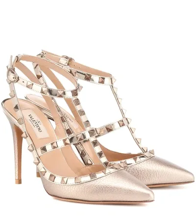 Valentino Garavani Rockstud Metallic Leather Pumps