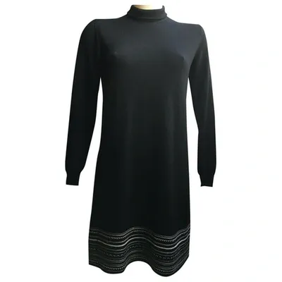 Pre-owned Saint Laurent Wool Mini Dress In Black