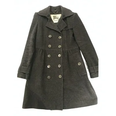 Pre-owned Burberry Wool Coat In Anthracite