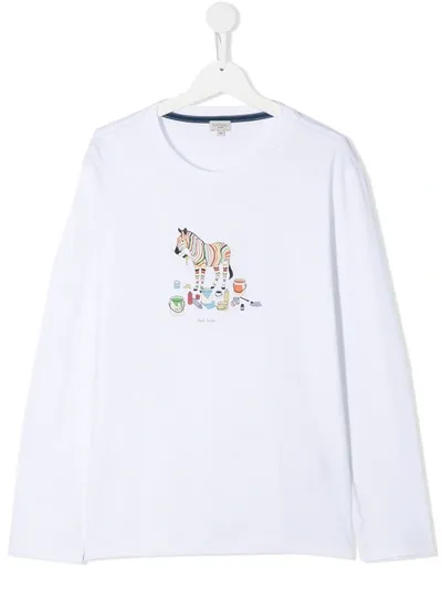 Paul Smith Junior Teen Zebra Graphic Sweatshirt In White