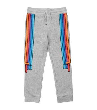 Stella Mccartney Kids Grey Stripe Hands Print Sweatpants