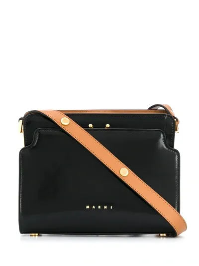 Marni Trunk Reverse Small Leather Cross-body Bag In Black